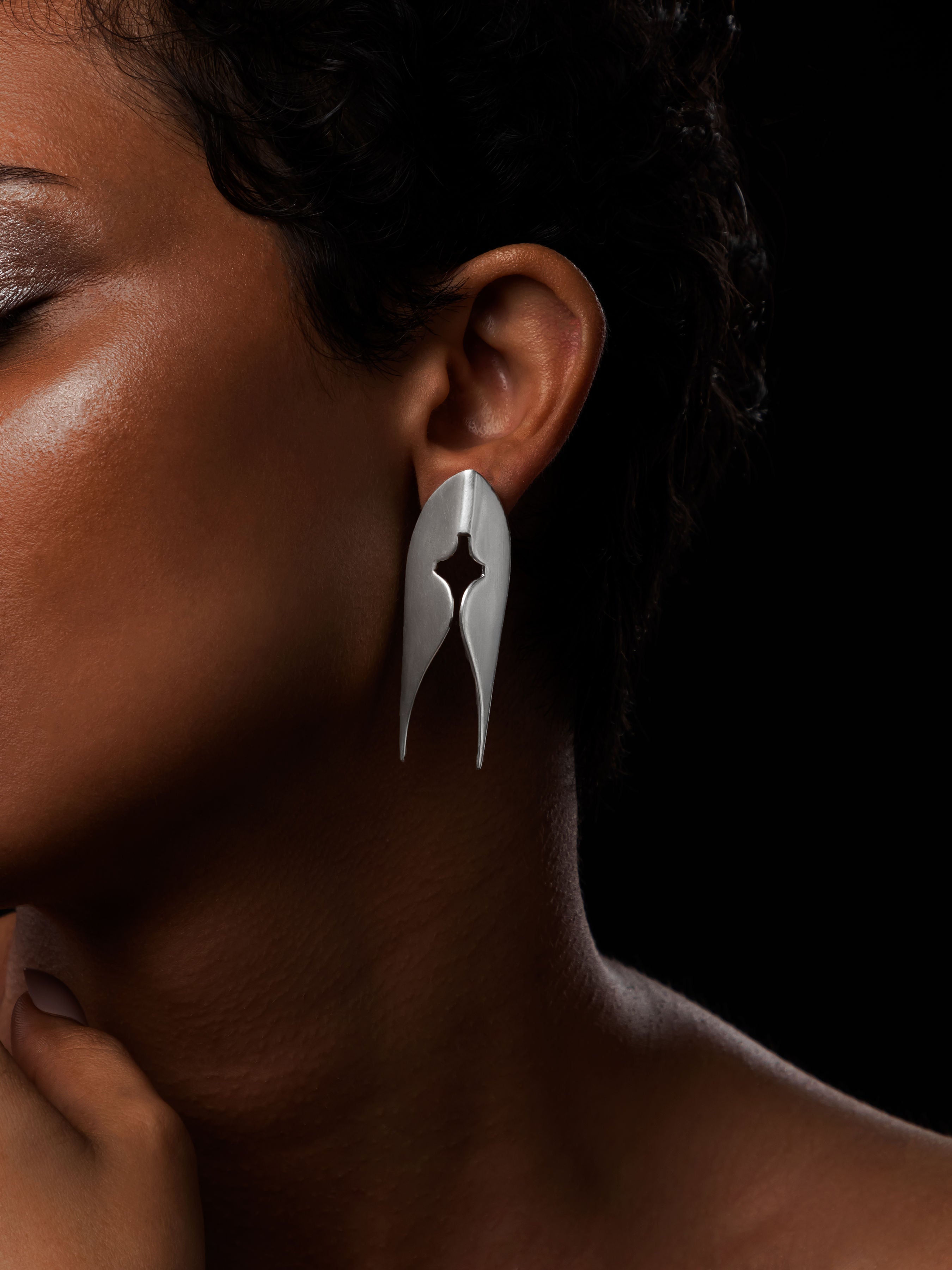 Kavach Earrings Big Silver