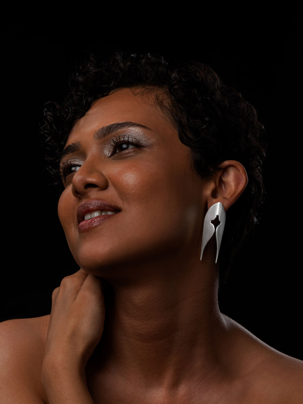 Kavach Earrings Big Silver