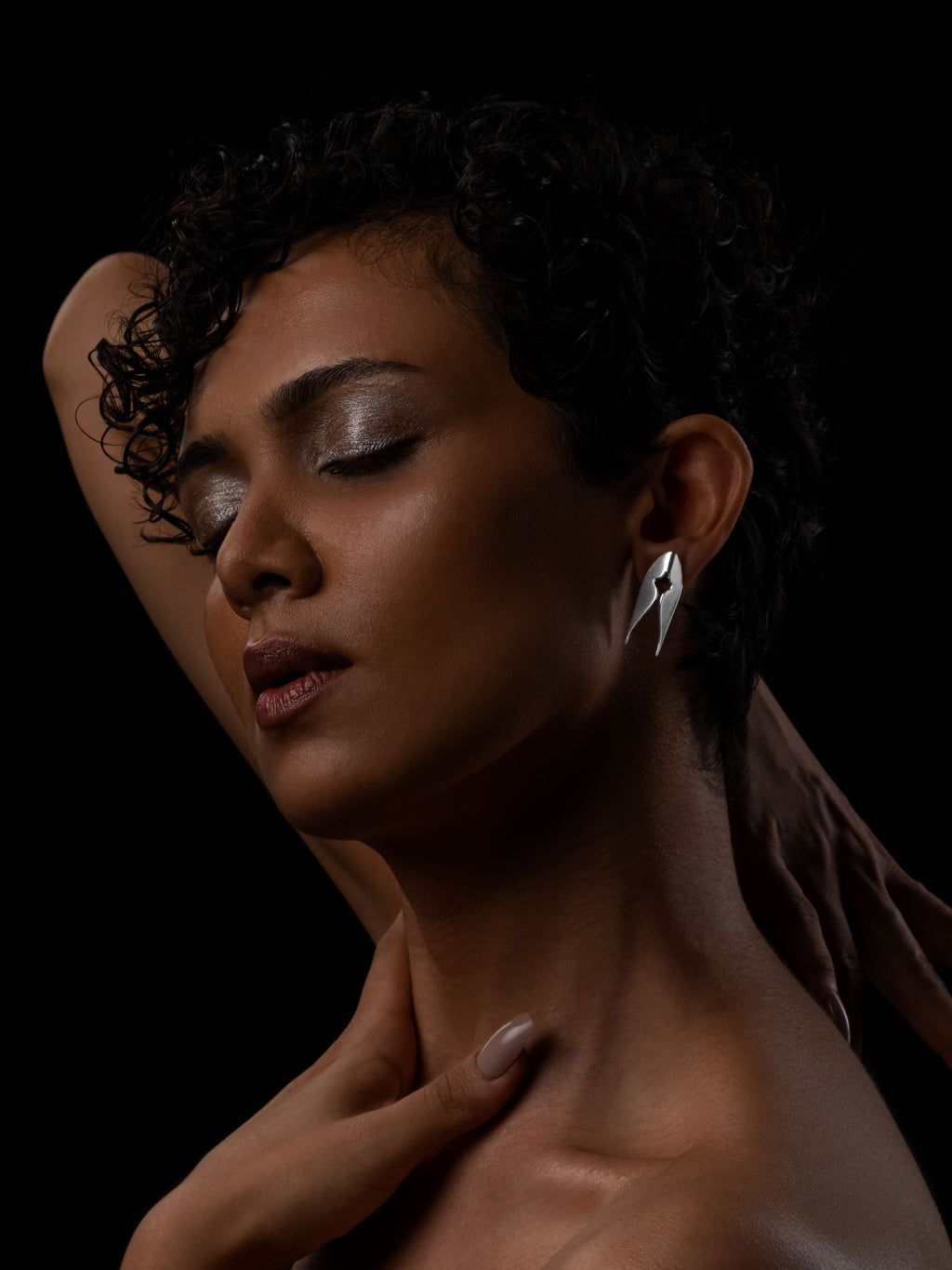 Kavach Earrings Small Silver