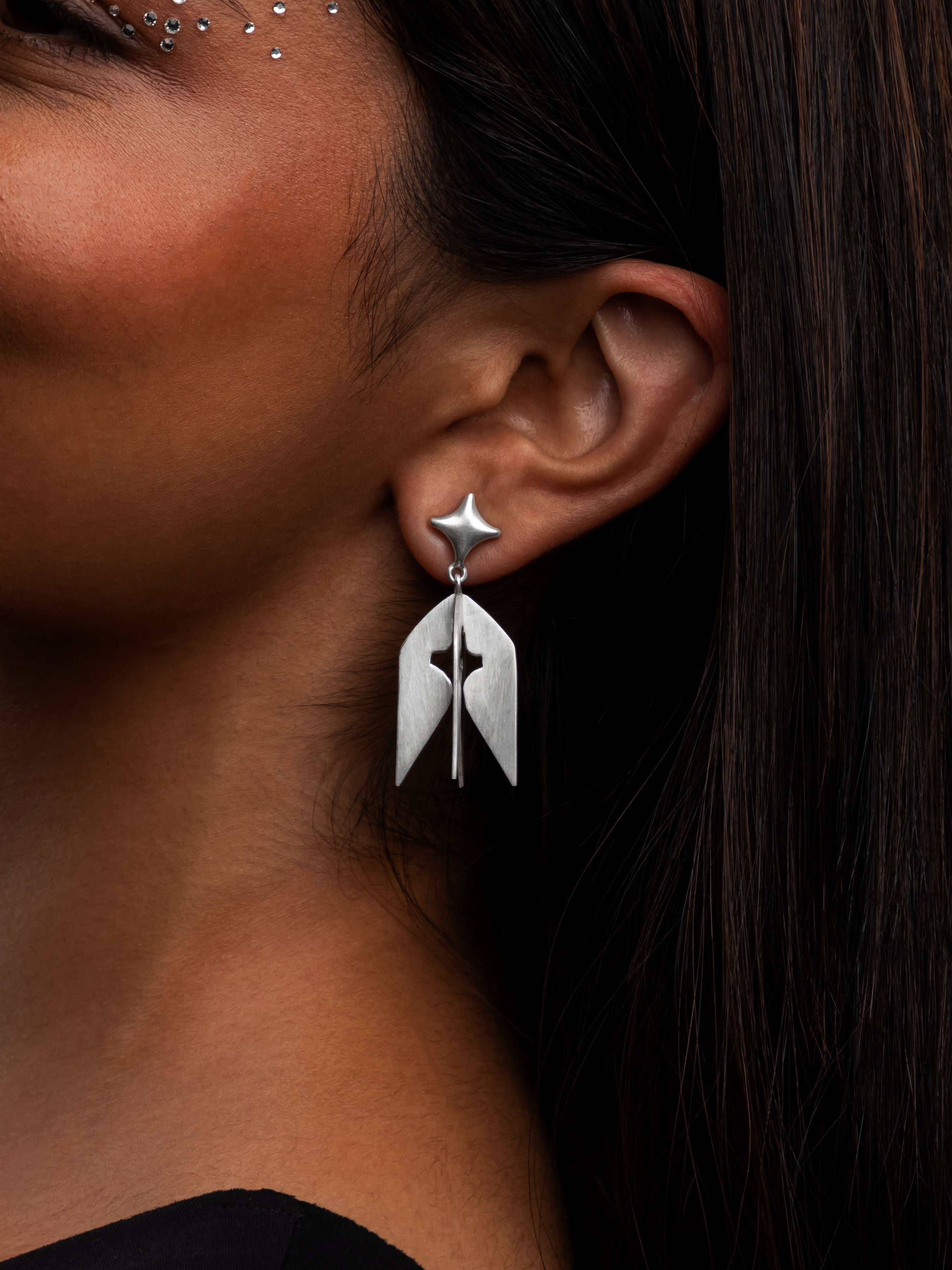 Kavach Jhumka earrings Silver