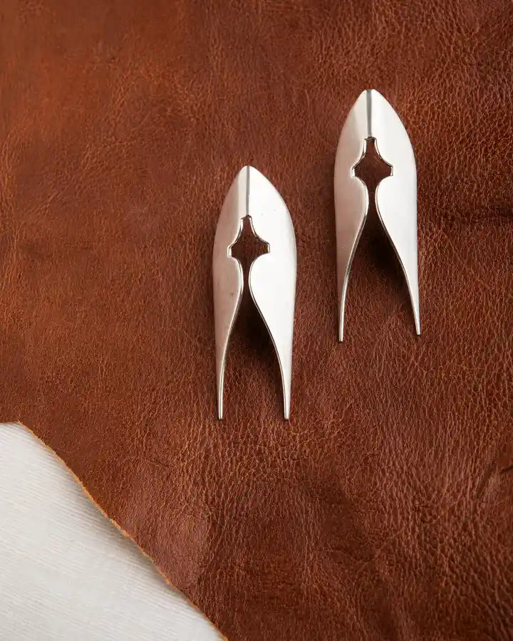 Kavach Earrings Big Silver