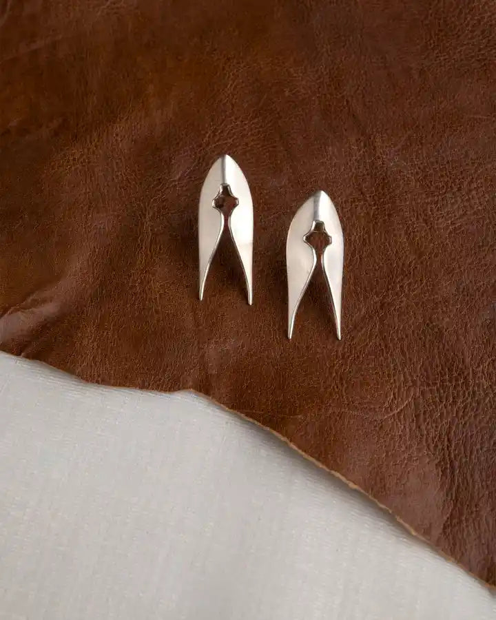 Kavach Earrings Small Silver