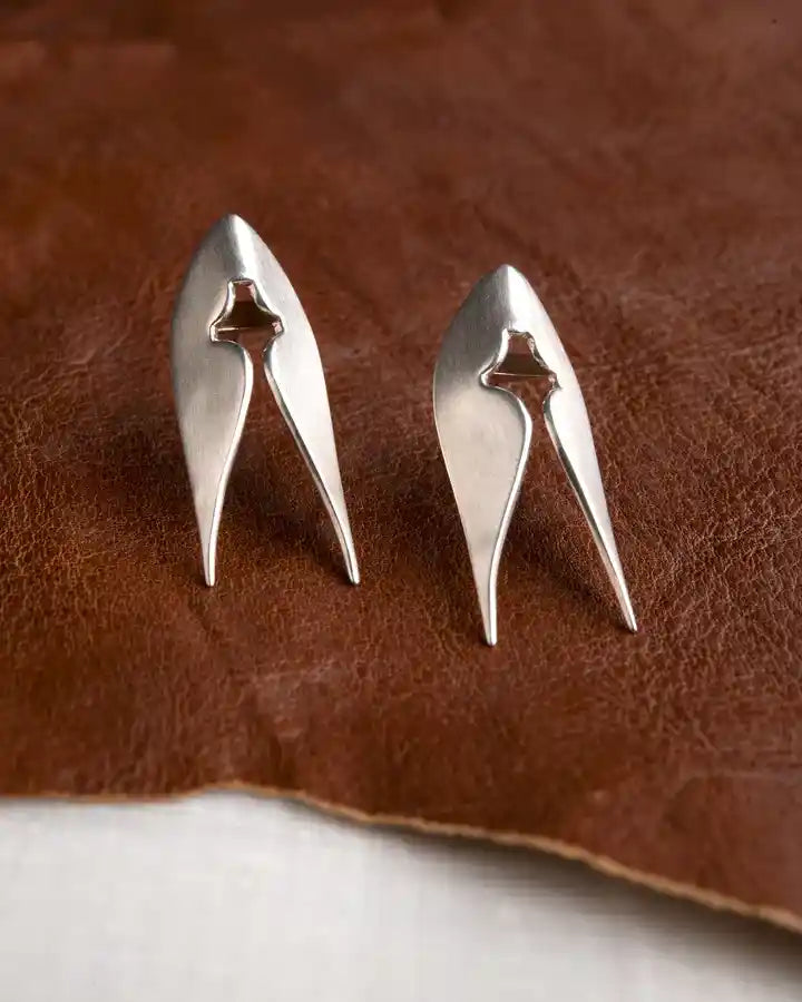 Kavach Earrings Small Silver